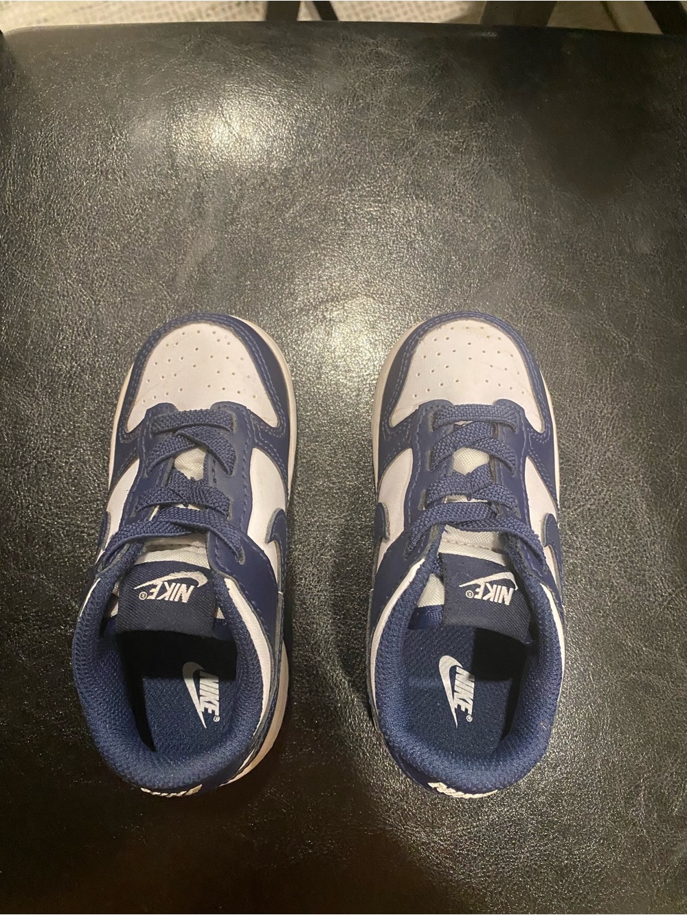 Nike Kids Navy and White Low-Top Sneakers